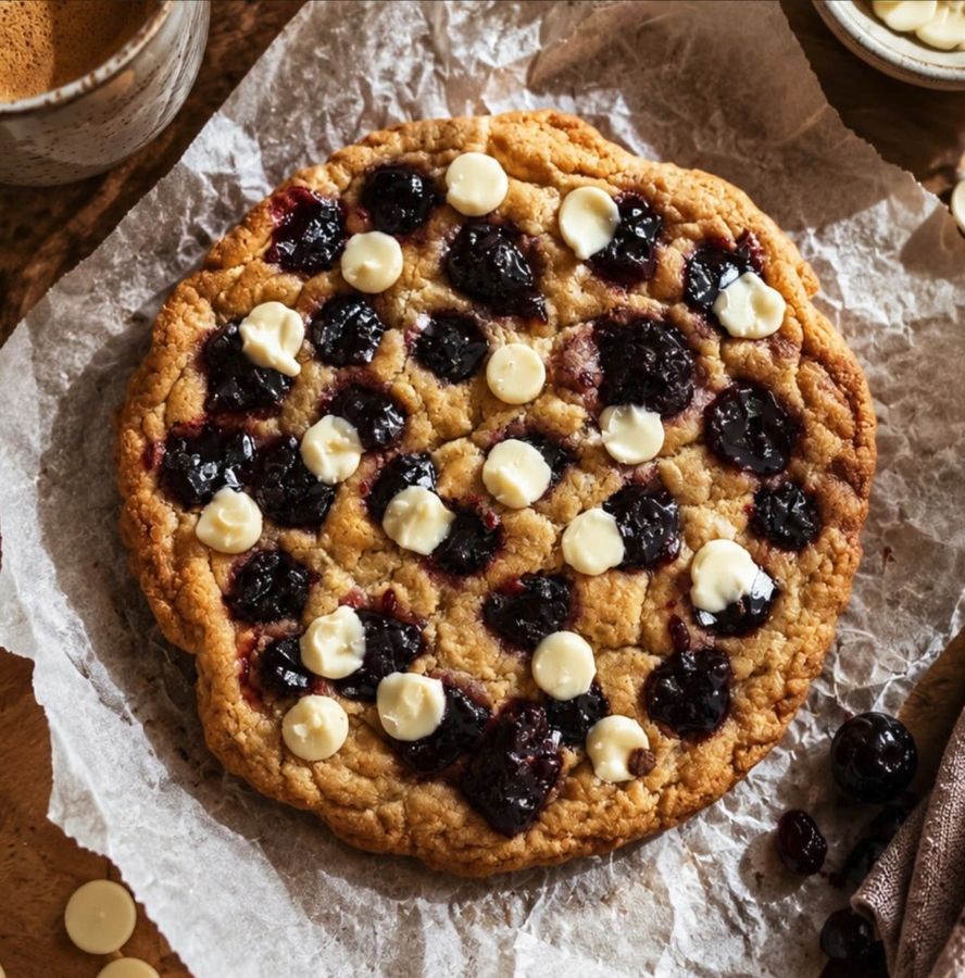 Cookie géant chocolat blanc et fruits rouges